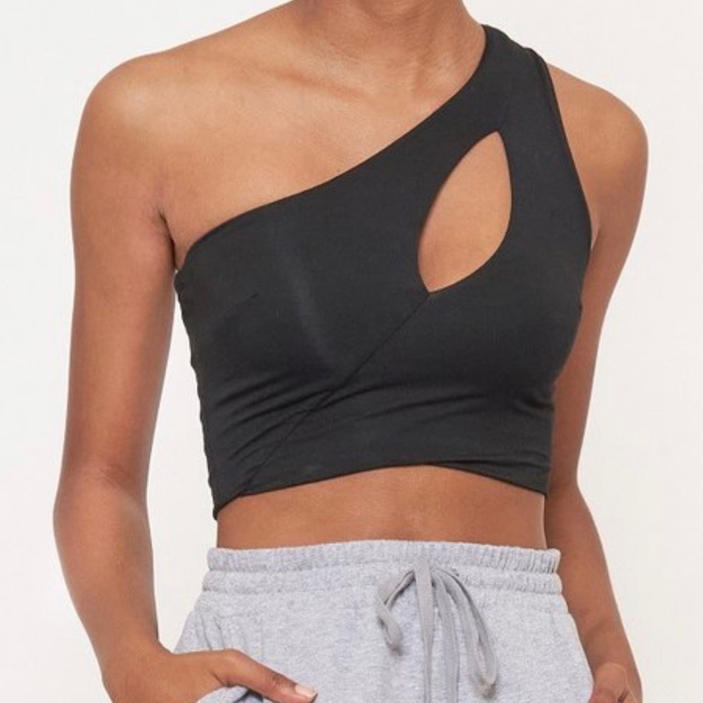 Black cropped top